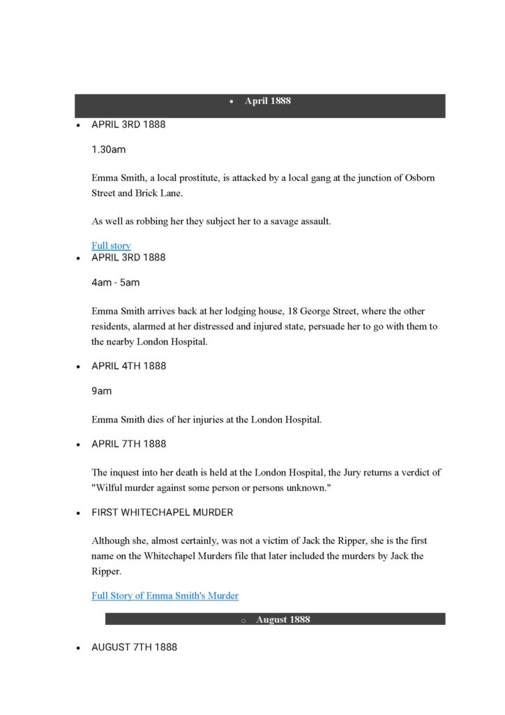 Jack the Ripper 1888 - Emma was 6 years old. 